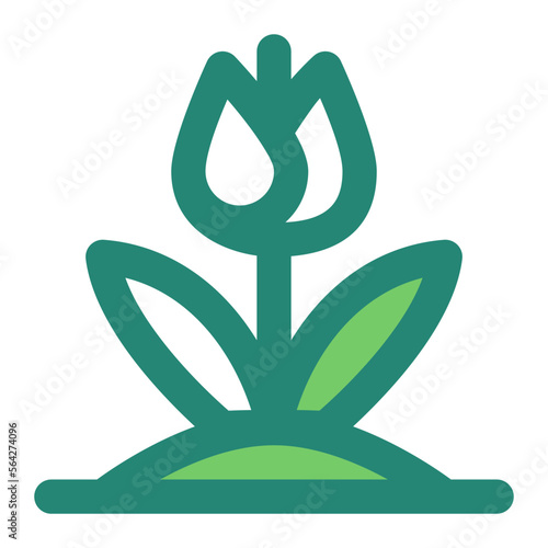 Flower Green Style Icon  vector design and illustration template photo