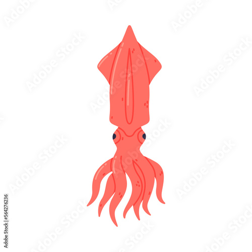 Squid or Calamari as Seafood and Fresh Sea Product Vector Illustration