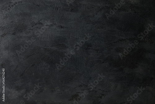 Black rustic stone background with texture, Top Down View