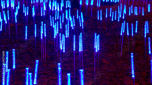 color LED illumination in the park. street light color festival decoration © photosaint