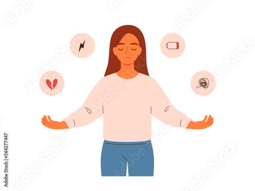 Sad woman experiencing a lot of stress