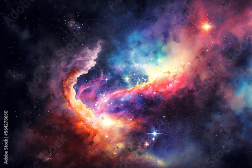 Galaxy watercolor background