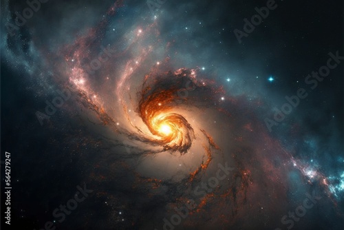 Abstract Universe including the Andromeda Galaxy Illustration  Generative AI