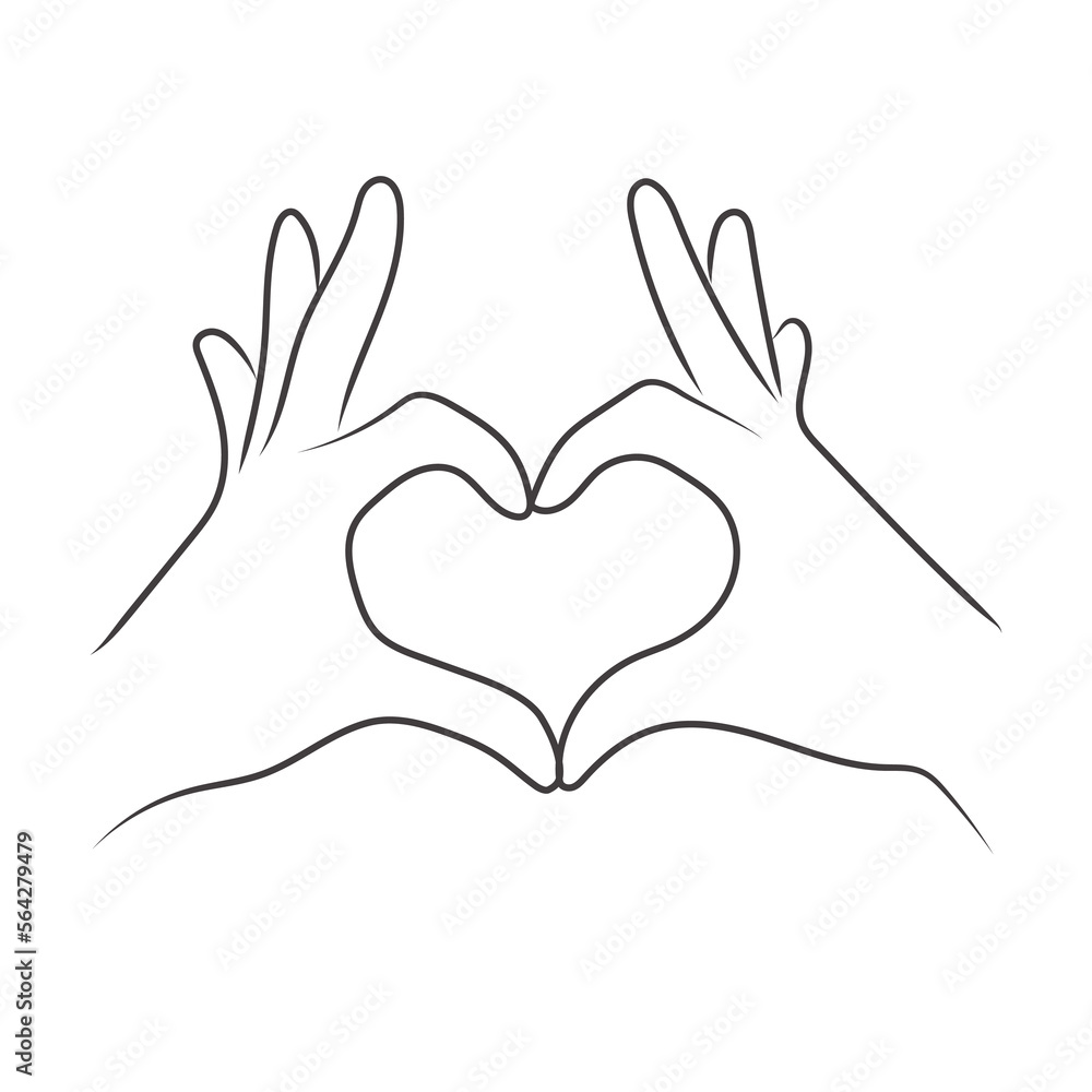 Outline drawing of human hand Outline drawing of human hand