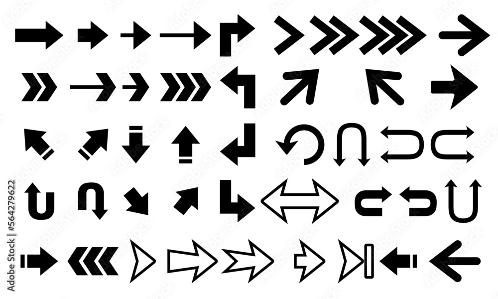 Illustration vector graphic a set of arrow icons Illustration vector graphic a set of arrow icons