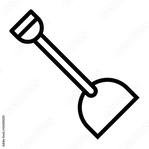 Shovel to clean away snow or debris and to put dirt on a flame to kill a campfire