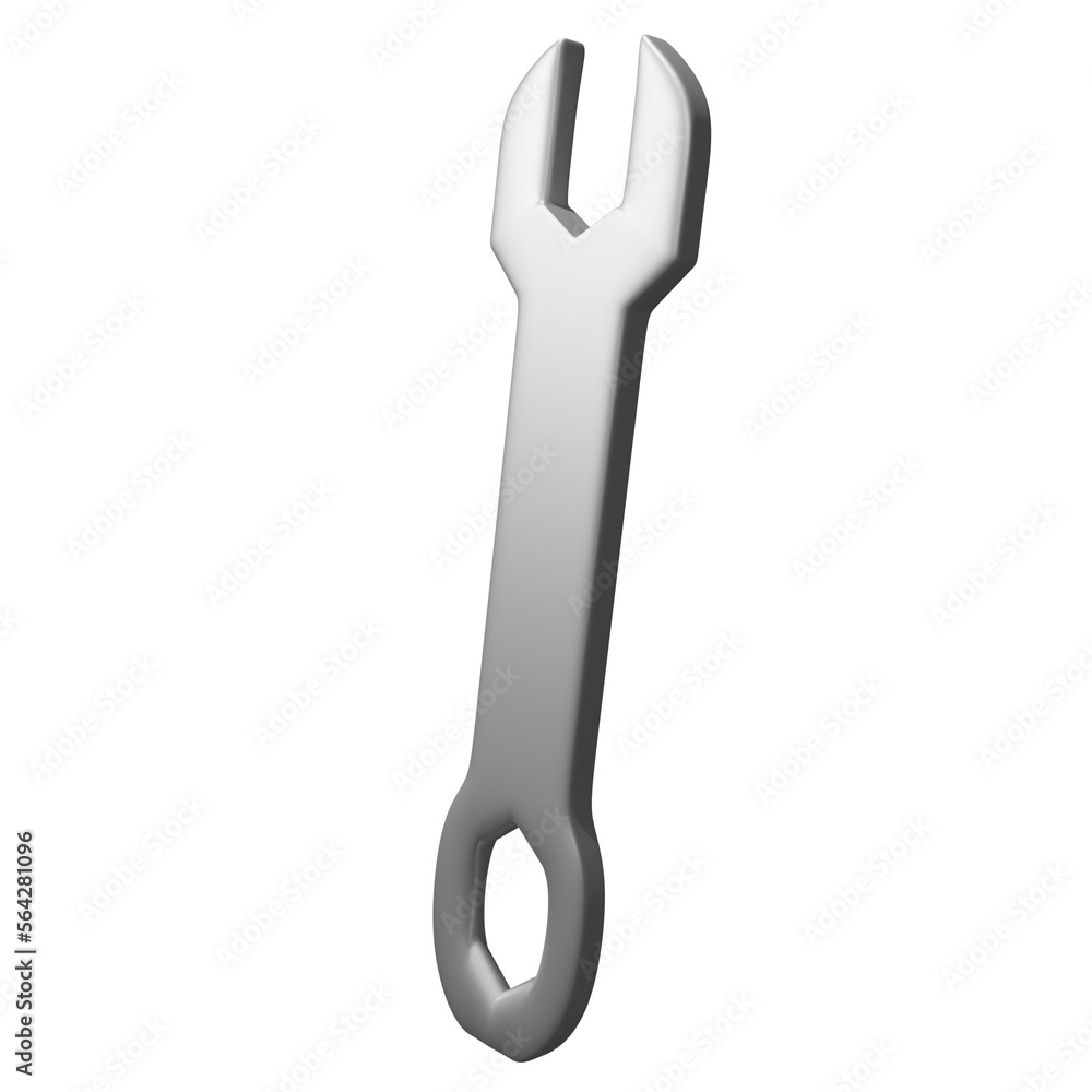 3d wrench isolated on white 3d wrench isolated on white