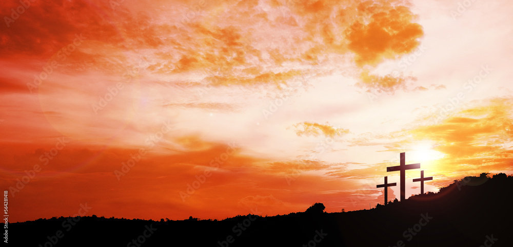 cross jesus crhist silhouette sunset in the mountains cross jesus crhist silhouette sunset in the mountains