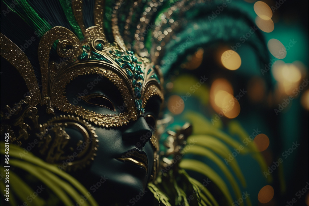 Fototapeta premium brazil carnival elements wallpaper abstract cinematic generative ai