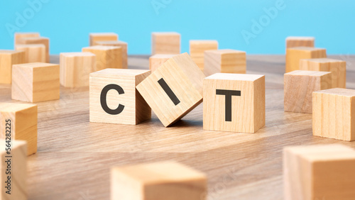 Canvas Print CIT written on wooden cube, business concept