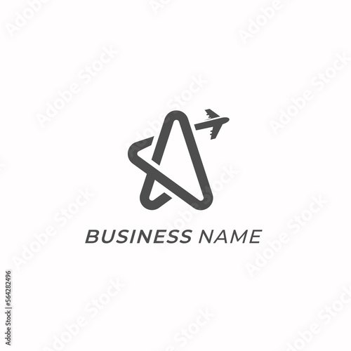 design logo creative stars and plane fly