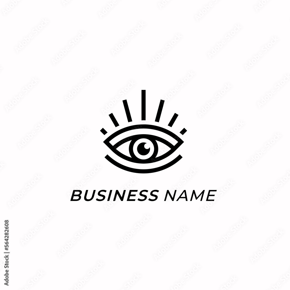 logo design creative eyeball and sunshine