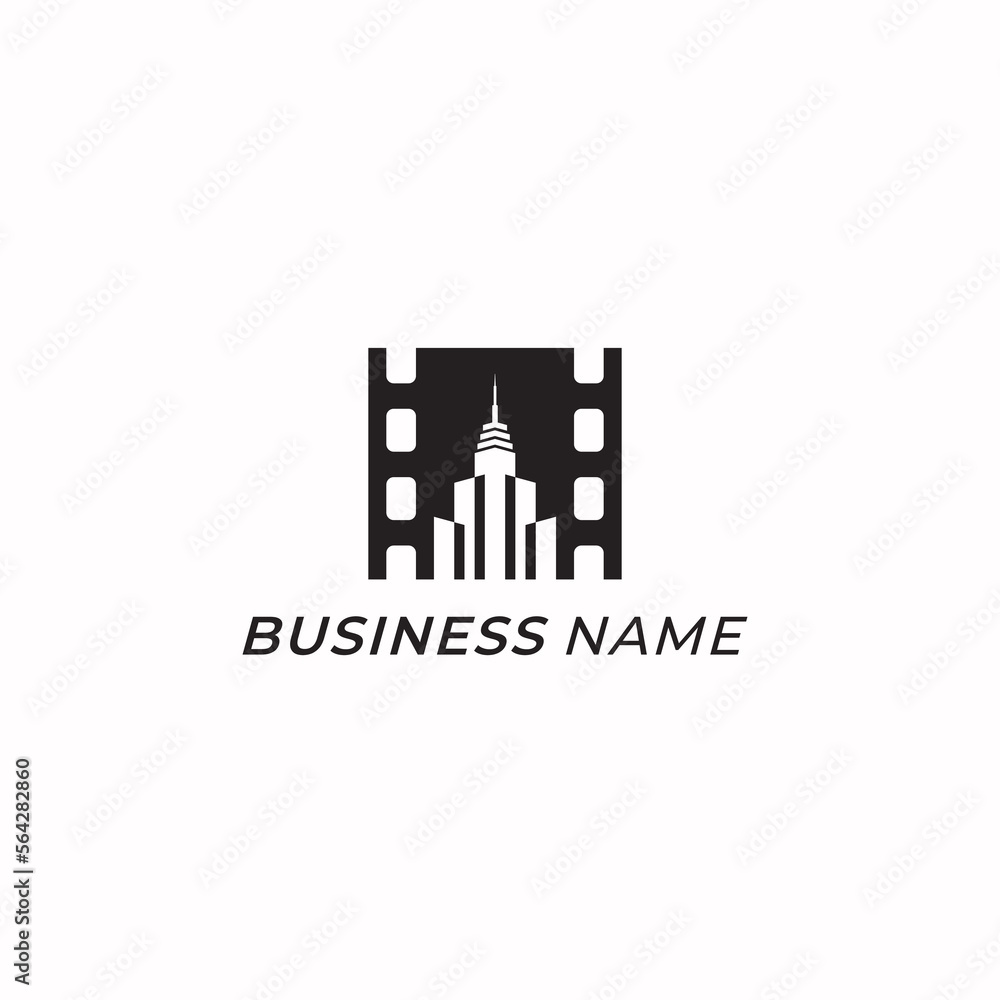 design logo combine real estate and film strip design logo combine real estate and film strip