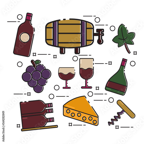 wine icon set