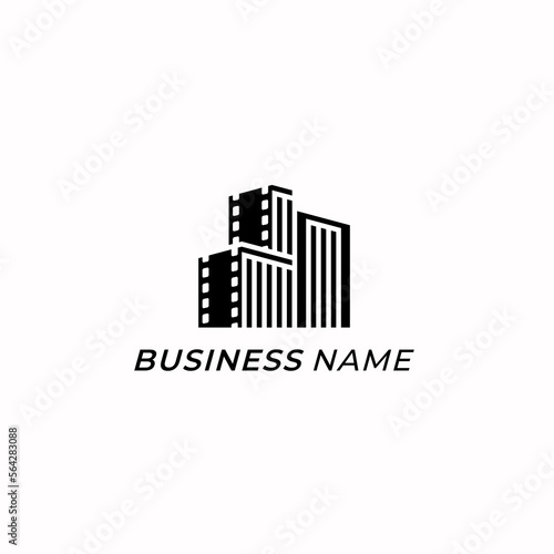 logo design strip film and building