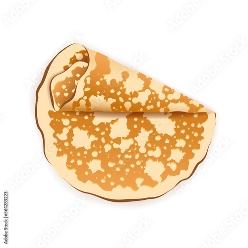Baked swirled fried pancake for carnival holiday isolated