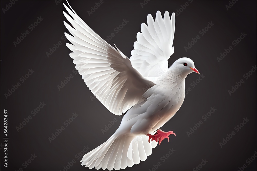 Obraz premium white dove isolated. Generative AI