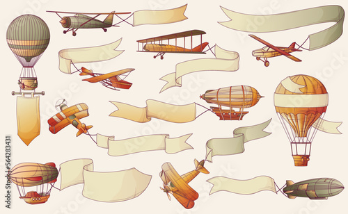 Retro Aircraft Ribbons Set
