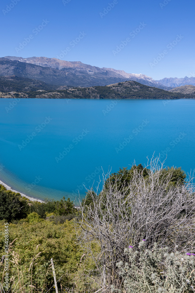 Naklejka premium View over the beautiful Lago General Carrera in southern Chile