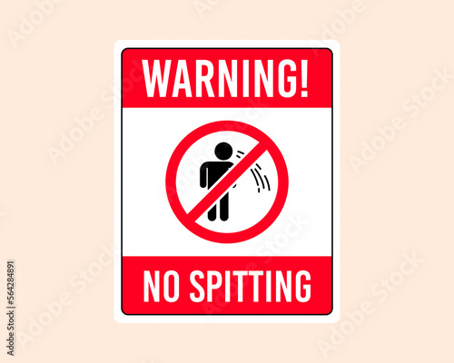 prohibition sign warning no spitting sign icon, sticker.