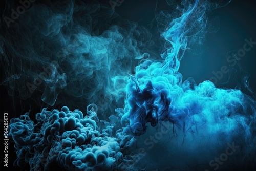 blue smoke background. Generative AI. 