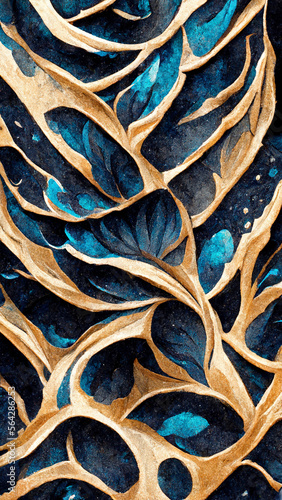 Mayan style Beautiful Abstract Decorative Navy Blue illustration Generative AI Content by Midjourney