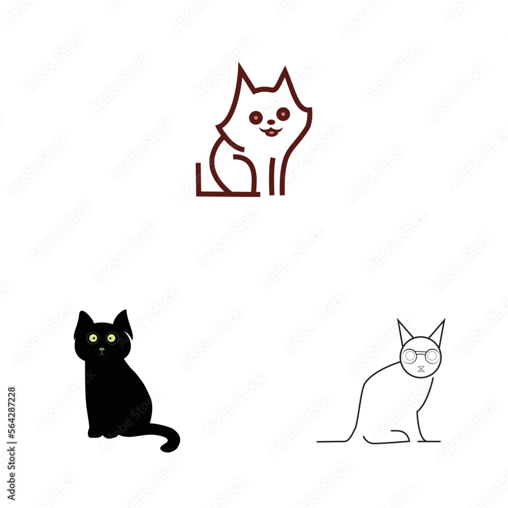 cute cat vector pet  logo icon image idea vector stock