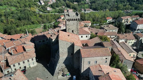 Arcidosso drone view in tuscany countryside