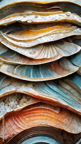 Plural seashells background texture illustration illustration Generative AI Content by Midjourney