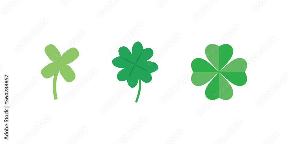 Good luck shamrock or a four leaf clover flat vector icon. Vector EPS. Good luck shamrock or a four leaf clover flat vector icon. Vector EPS.
