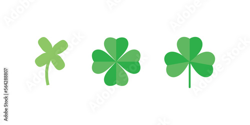 Good luck shamrock or a four leaf clover flat vector icon. Vector EPS.