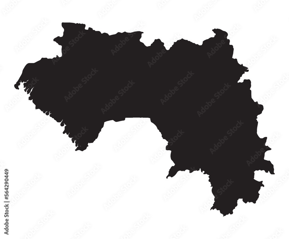 Guinea Siluouette Map Isolated On White