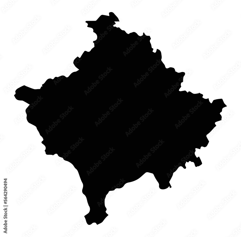 Kosovo Silhouette Map