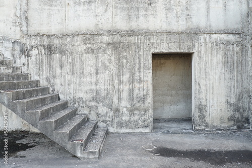 horizontal design on cement and concrete building texture for pattern and background.