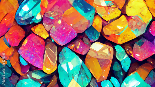 multilayer pattern of interlocking gems diamonds illustration Generative AI Content by Midjourney