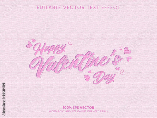 Happy Valentine Day editable vector text effect