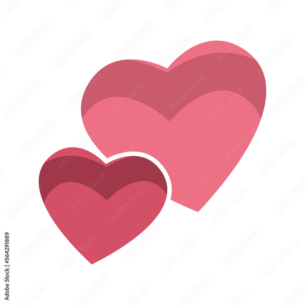 Vector illustration of love heart design. Flat sign about love wedding, valentine day, birthday, romantic love sign.