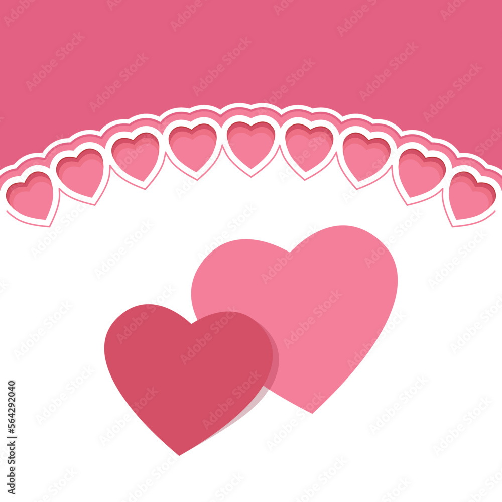 Background design with pink love sign, backdrop decoration for valentine's day.