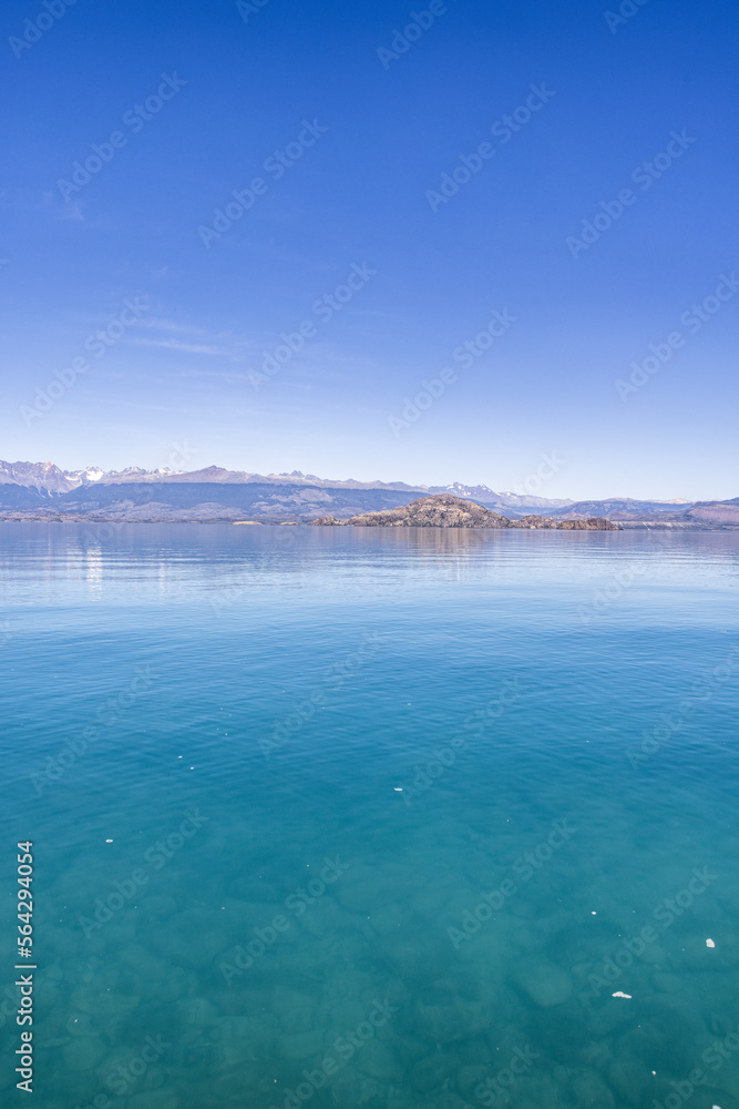 View over the beautiful Lago General Carrera in southern Chile