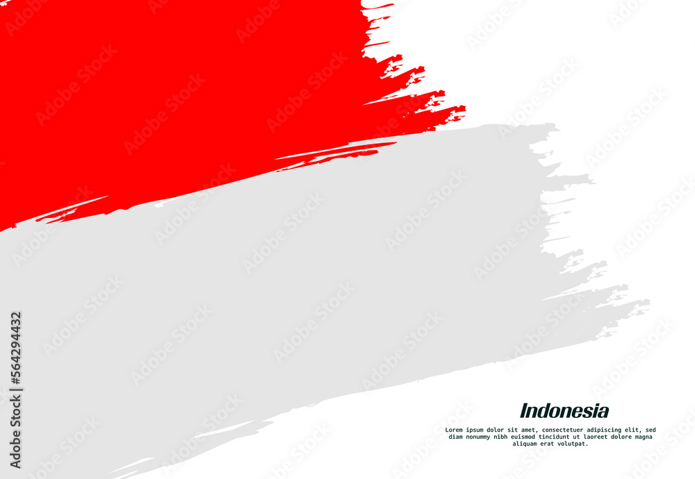 Indonesia flag brush concept. Flag of Indonesia grunge style banner background Indonesia flag brush concept. Flag of Indonesia grunge style banner background