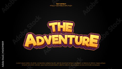 adventure 3d animated text effect with fully editable for movie title and headline