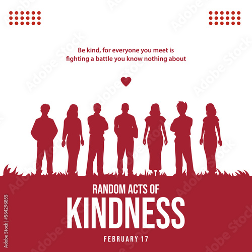 banner random acts kindness day and quote
