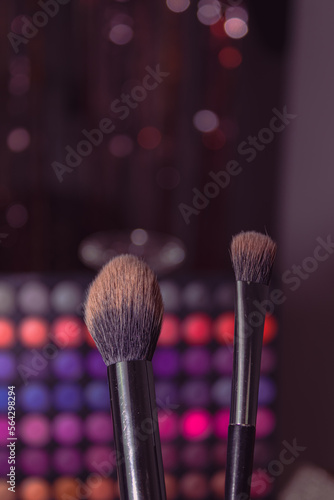 make up palette with brushes