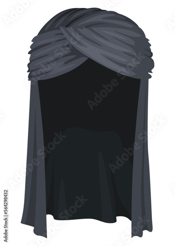 Turban. Indian or arab traditional head covering. Colorful headdress. Culture clothing, oriental cultures headdress or ethnic arabian accessories