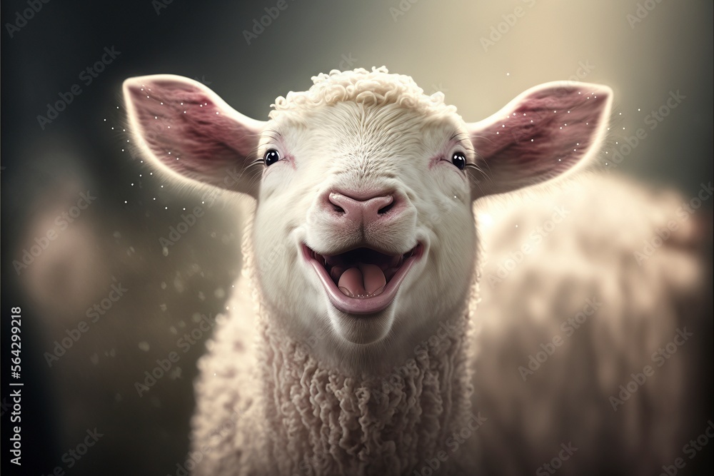 Smiling Animals AI Generated: High-Resolution Images for Social Media, Websites, and Print Materials,  illustration, generative AI
