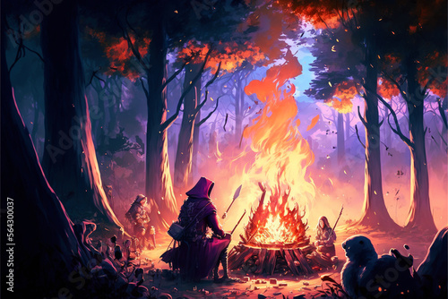 campfire in the forest