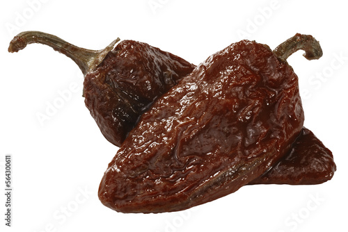 Chipotle en Adobo, a smoke-dried Jalapeno peppers in seasoning, top view isolated png