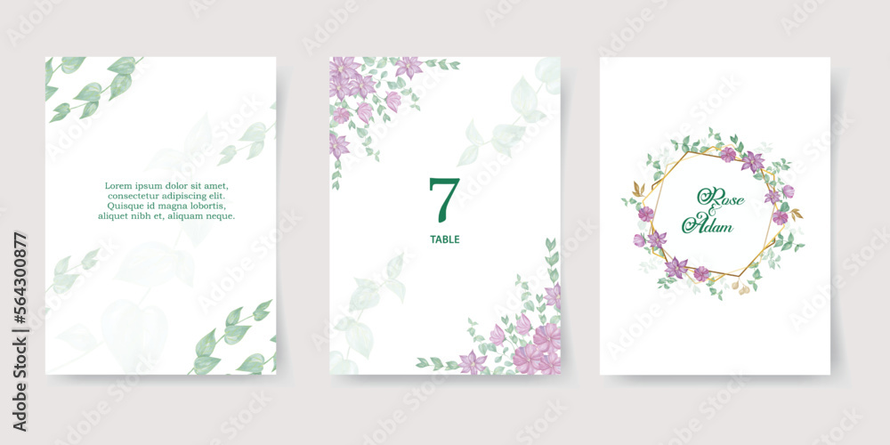 Flower geometric line art vector design frames. Wedding watercolor flowers. Ivory white peony, dusty pink blush rose, beige magnolia, lagarus, pampas grass, dried leaves cards. Isolated and editable. 