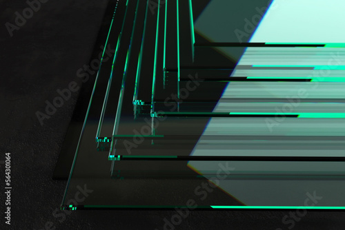 Foto Sheets of Factory manufacturing tempered clear float glass panels cut to size