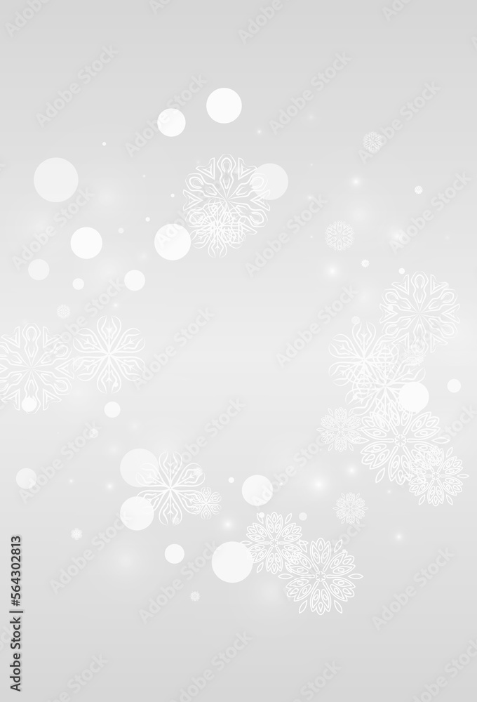 White Snow Vector Grey Background. Winter